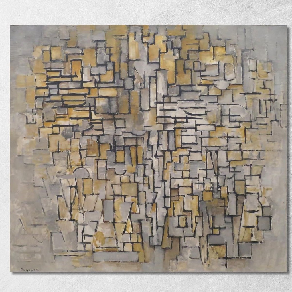 Tableau No. 2 Composition No. Vii Piet Mondrian, pmn67 ภาพพิมพ์บนผ้าใบแคนวาส