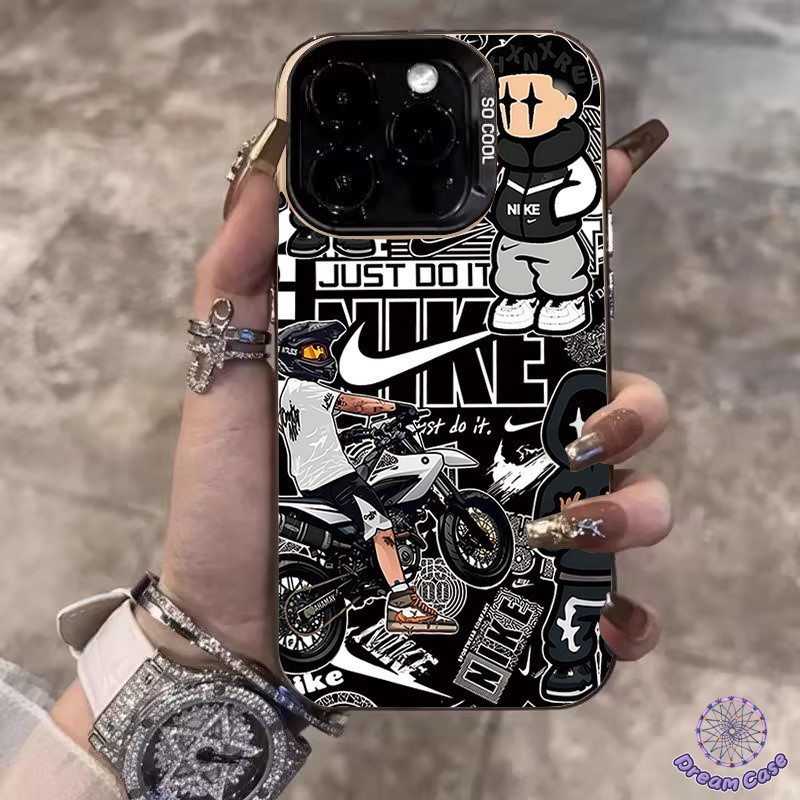 แนวโน้มแบรนด์มอเตอร์ไซค์เย็นเด็กอ่อนนุ่ม เคส IPhone 7Plus 11 16 13 15 12 14 Pro Max 7 8 16 14 15 Plus XR X XS Max SE