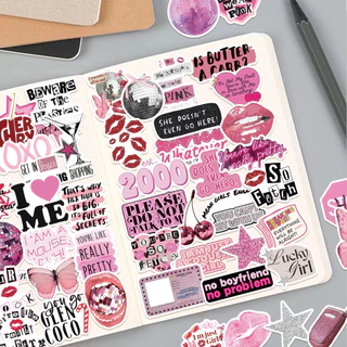 ❉ สติ๊กเกอร์ Girlhood Series 02 สีชมพู ❉ 50 ชิ้น/เซ็ต DIY แฟชั่นสติ๊กเกอร์ Doodle กันน้ํา