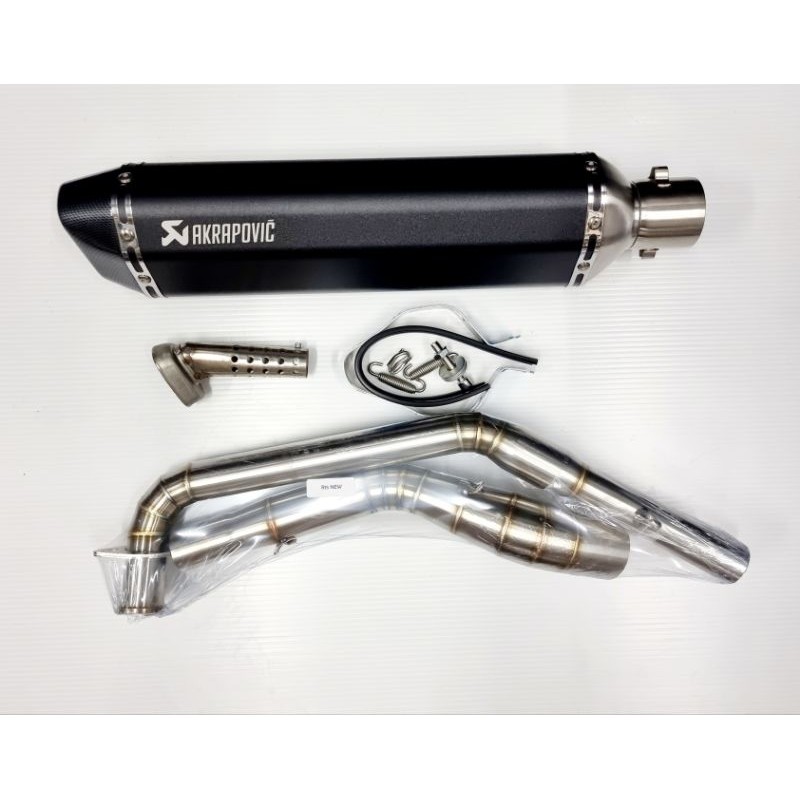 คอท่อ New R15 / MT 15 / XSR 155 พร้อมปลายท่อ  Akapovic ตัวผอม ยาว 18 นิ้ว งานดีมาก ฟรีจุกลดเสียง - รูปที่ 6