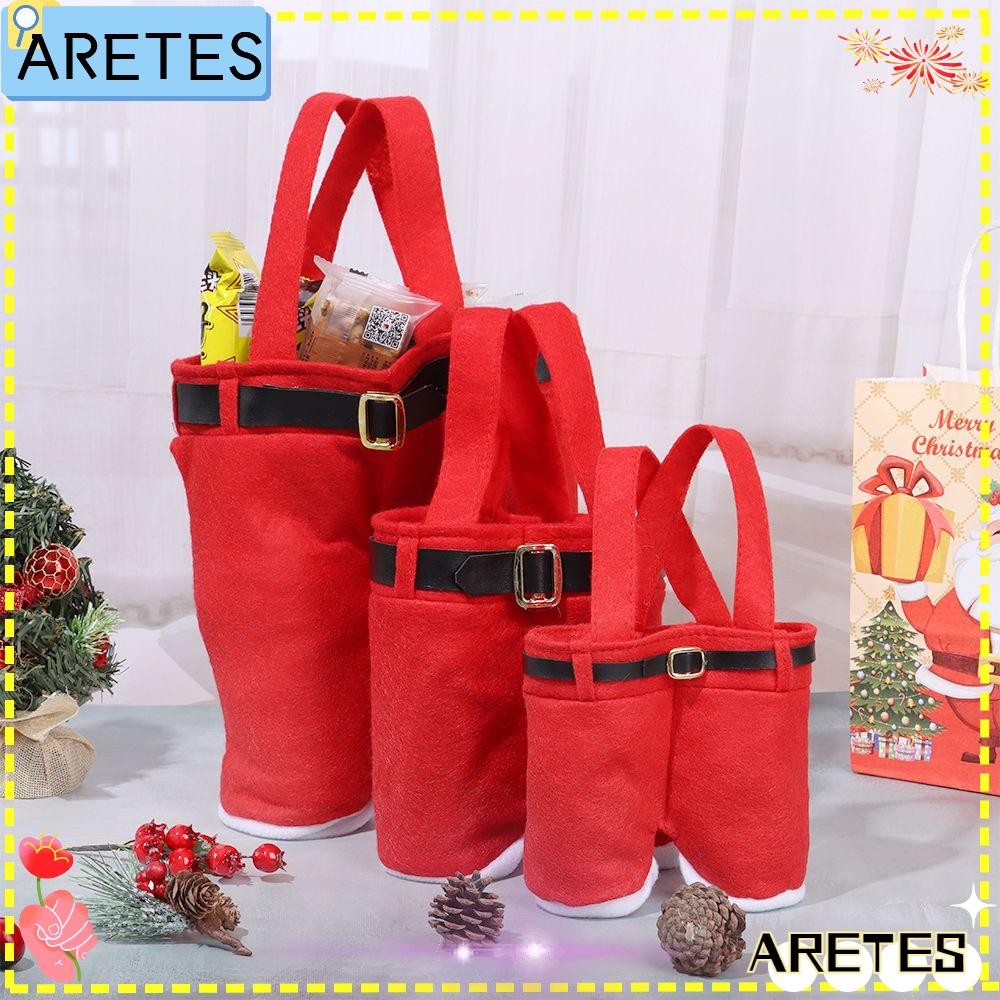 ARETS 2PCS Xmas Gift Bags Suspender Pants Merry Christmas Candy Bag
