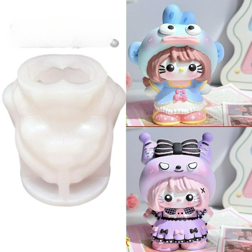 Sanrio Aromatherapy Diffuser หิน t แม่พิมพ์ซิลิโคน KT Hello Kitty การ์ตูนรถปูนปลาสเตอร์เครื่องประดับแม่พิมพ์