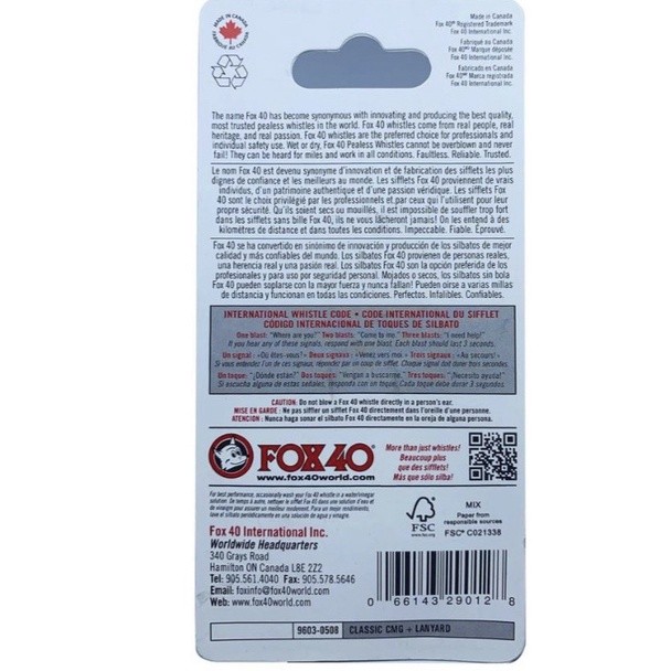 ส่งจากไทย นกหวีดสีดำ FOX 40 (งานเทียบ) Classic CMG  115DB การกีฬา เป่าฉุกเฉิน  งานอาสา จราจร กีฬา  มียางซิลิโคน - รูปที่ 2