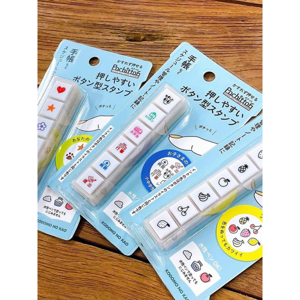 ญี่ปุ่นญี่ปุ่น KODOMO NO KAO Six-Part Soaked Seal ปุ่มสไตล์คู่มือซีลซีลภาพวาด Pochitto6