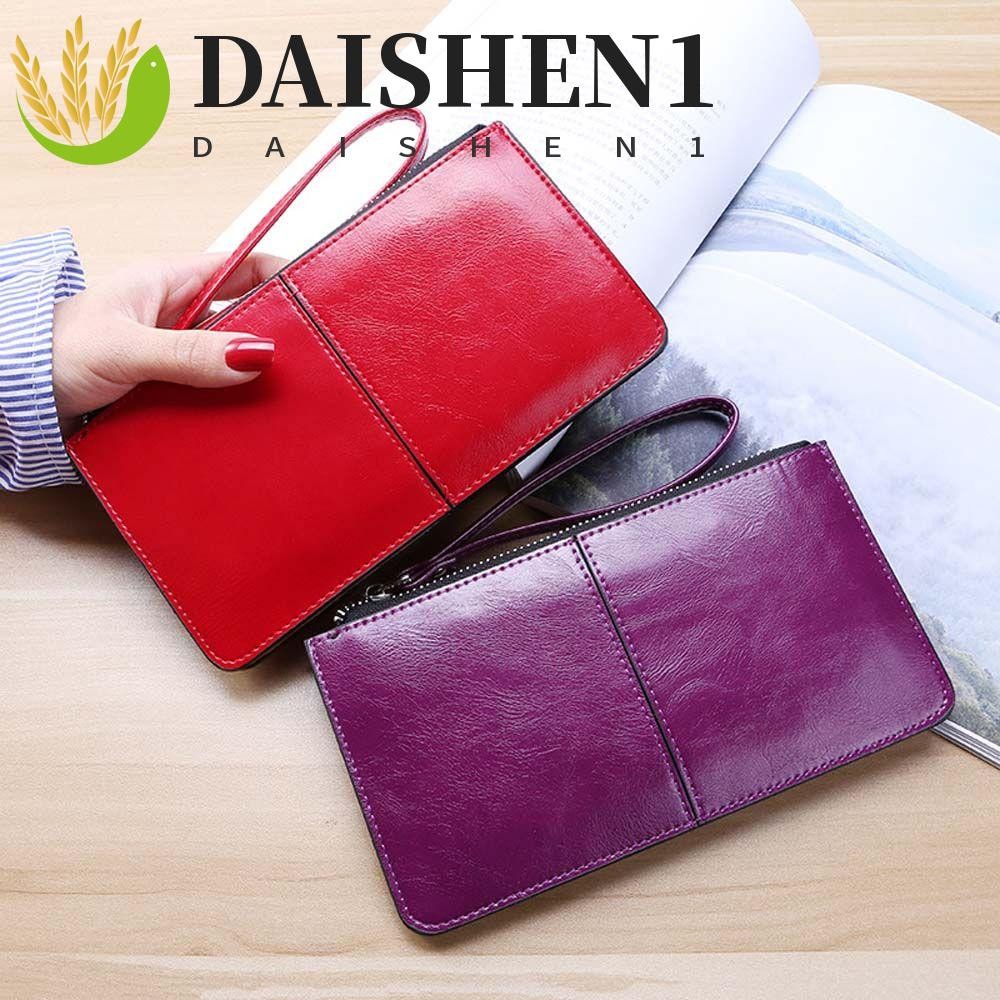Daishen1 กระเป๋าสตางค์ใบยาว กระเป๋าถือ ทรงคลัทช์ มีซิป ใส่บัตรได้ ของขวัญ สําหรับผู้หญิง