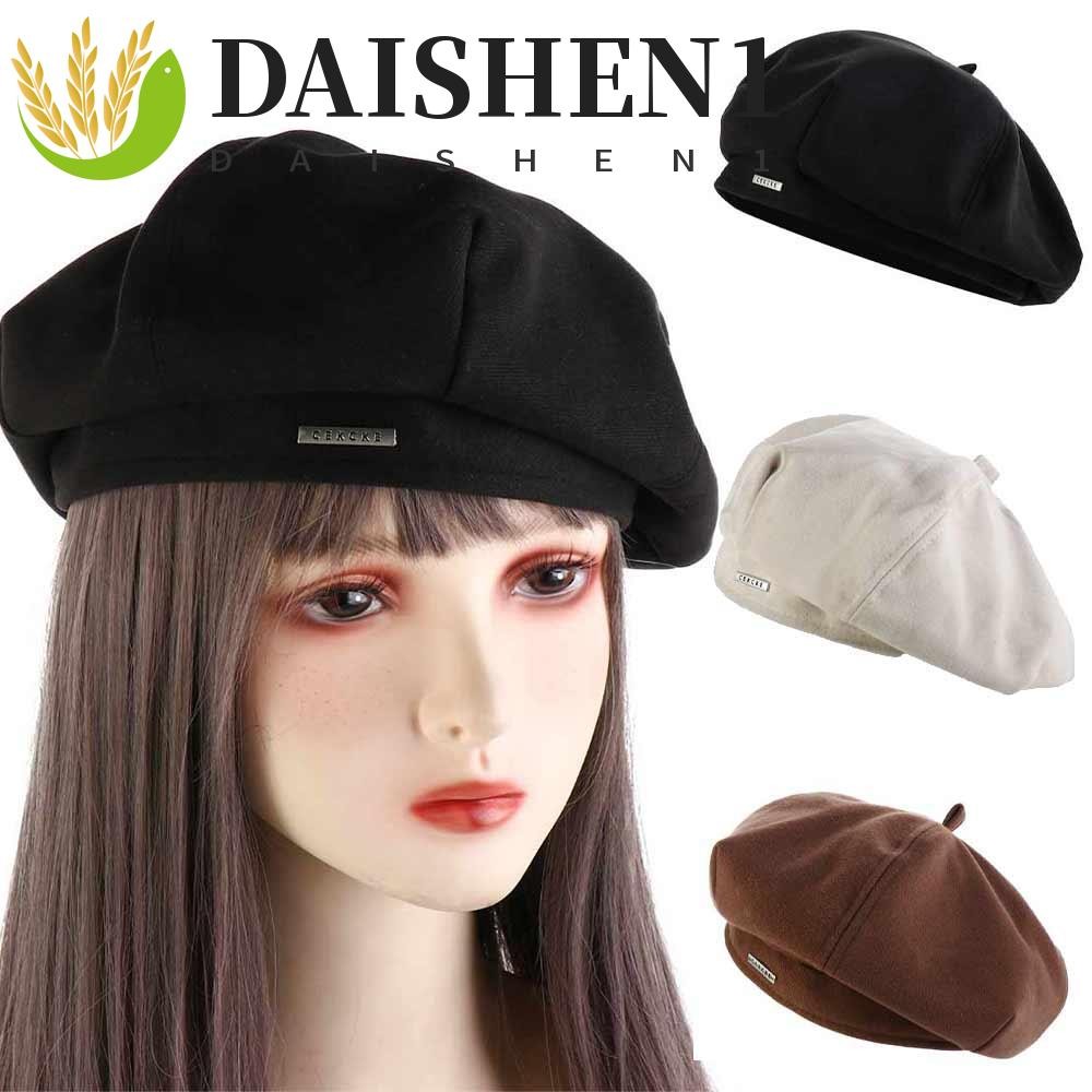 Daishen1 หมวกเบเร่ต์ ผ้าวูล ลายจิตรกร สไตล์ฮาราจุกุ Y2K ย้อนยุค สําหรับผู้หญิง