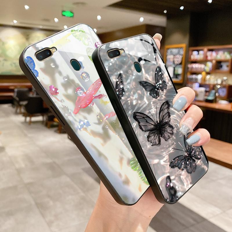 เหมาะสำหรับ OPPO A7 A7n A72 A73 A74 4G 5G A76 A77 A77s A7x A8 A83 กรณีโทรศัพท์แฟชั่นเคส Girly Deluxe