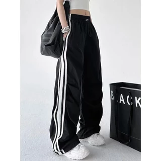 0128 พร้อมส่งจากกทม ✨กางเกงขายาวสีดำ Cargo pant🌸กางเกงคาร์โก้เอวยางยืดอเนกประสงค์สไตล์อเมริกัน