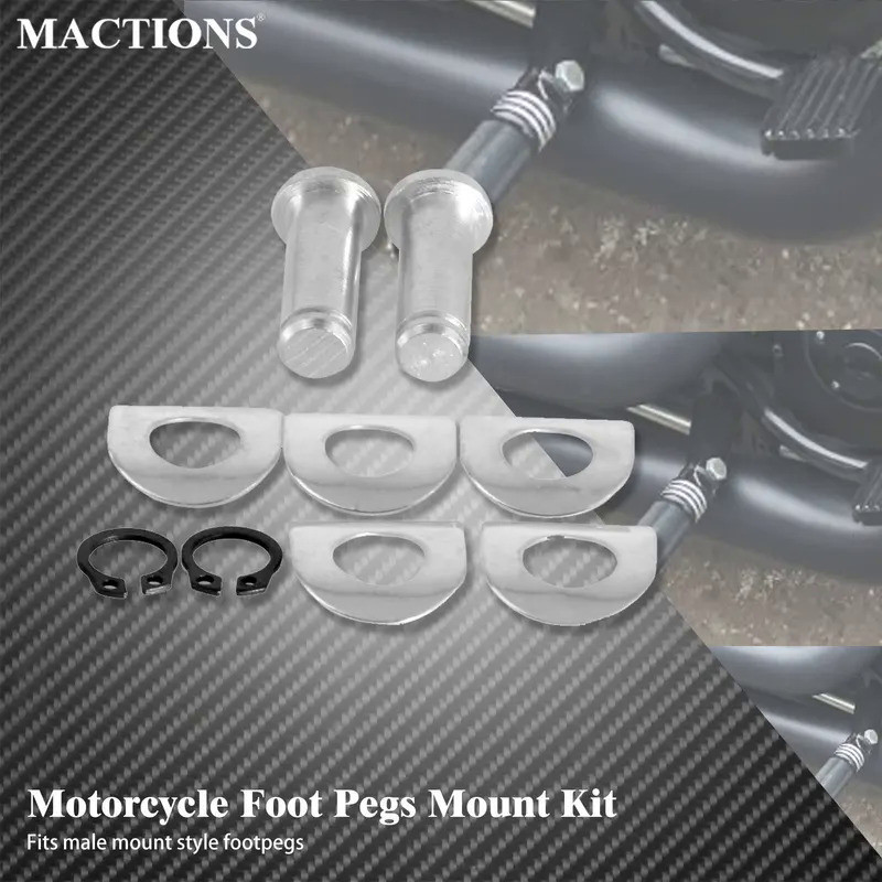 MoMotorcycle Foot Pegs Mount Kits Pins 9PCS Foot Pedal Spring Washer Bolts For Harley Sportster 1200 Touring FLHTK Softa