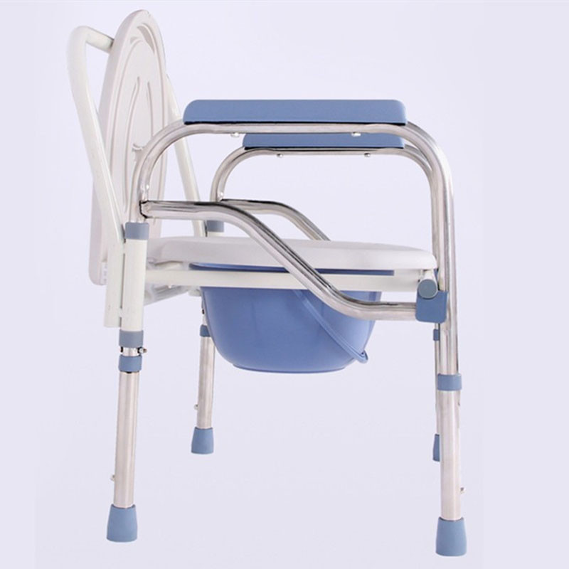 พร้อมส่ง ผู้ใหญ่ ส้วมเคลื่อนที่ผู้สูงอายุ แสตนเลส ปรับความสูงได้ แข็งแรง กันลื่น รับน้ําหนักได้ดี 150KG - รูปที่ 6