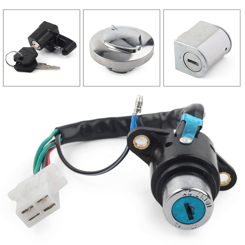 Mo Ignition Switch Helmet Seat Lock Assembly Set Fuel Gas Cap Tank Cover 2 Keys For Honda CMX250 Reb