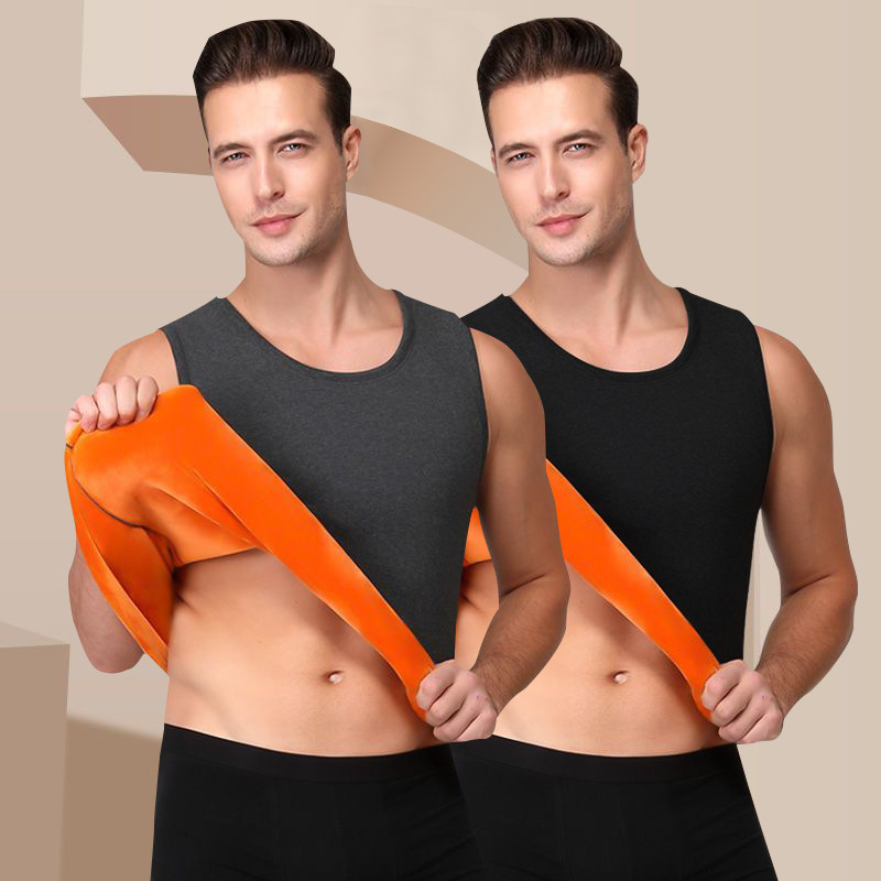 M-5xl ฤดูใบไม้ร่วงและฤดูหนาวผู้ชายขนแกะหนาเรียงราย Warm Thermal Woollen เสื้อกั๊ก Plus ขนาดเสื้อแขนกุด