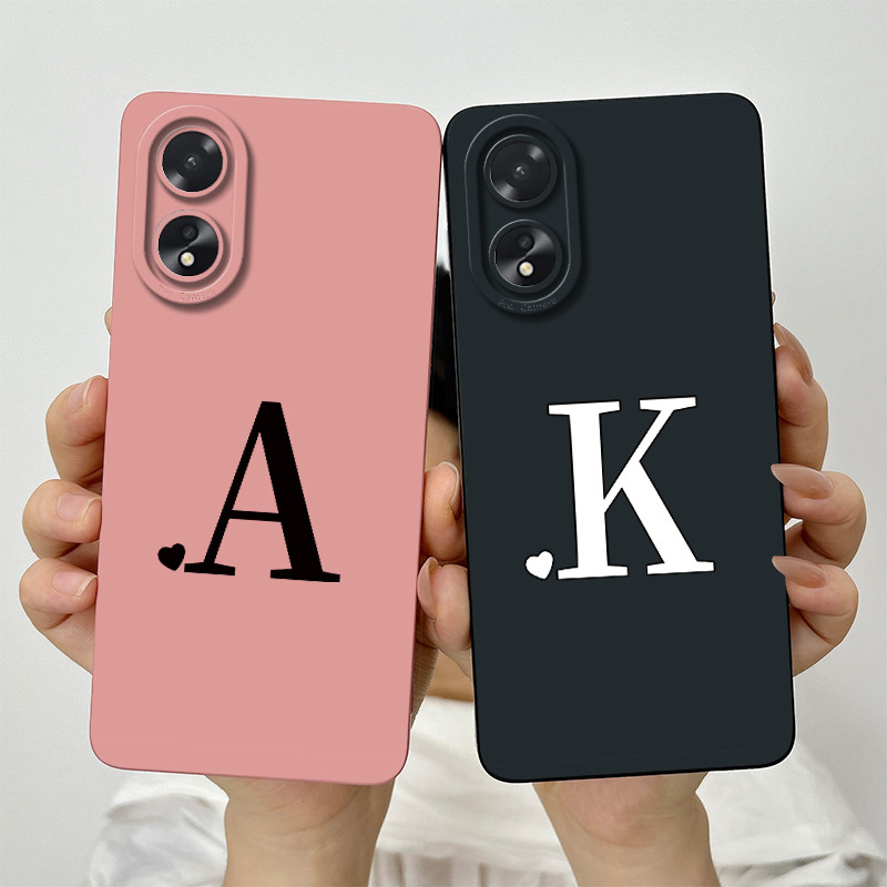 สําหรับ OPPO A18 A38 2023 น่ารักตัวอักษรเริ่มต้นเลนส์ป้องกันกรณีกันกระแทก OppoA18 A38 4G CPH2579 CPH2591 ซิลิโคนนุ่มเคสโทรศัพท์