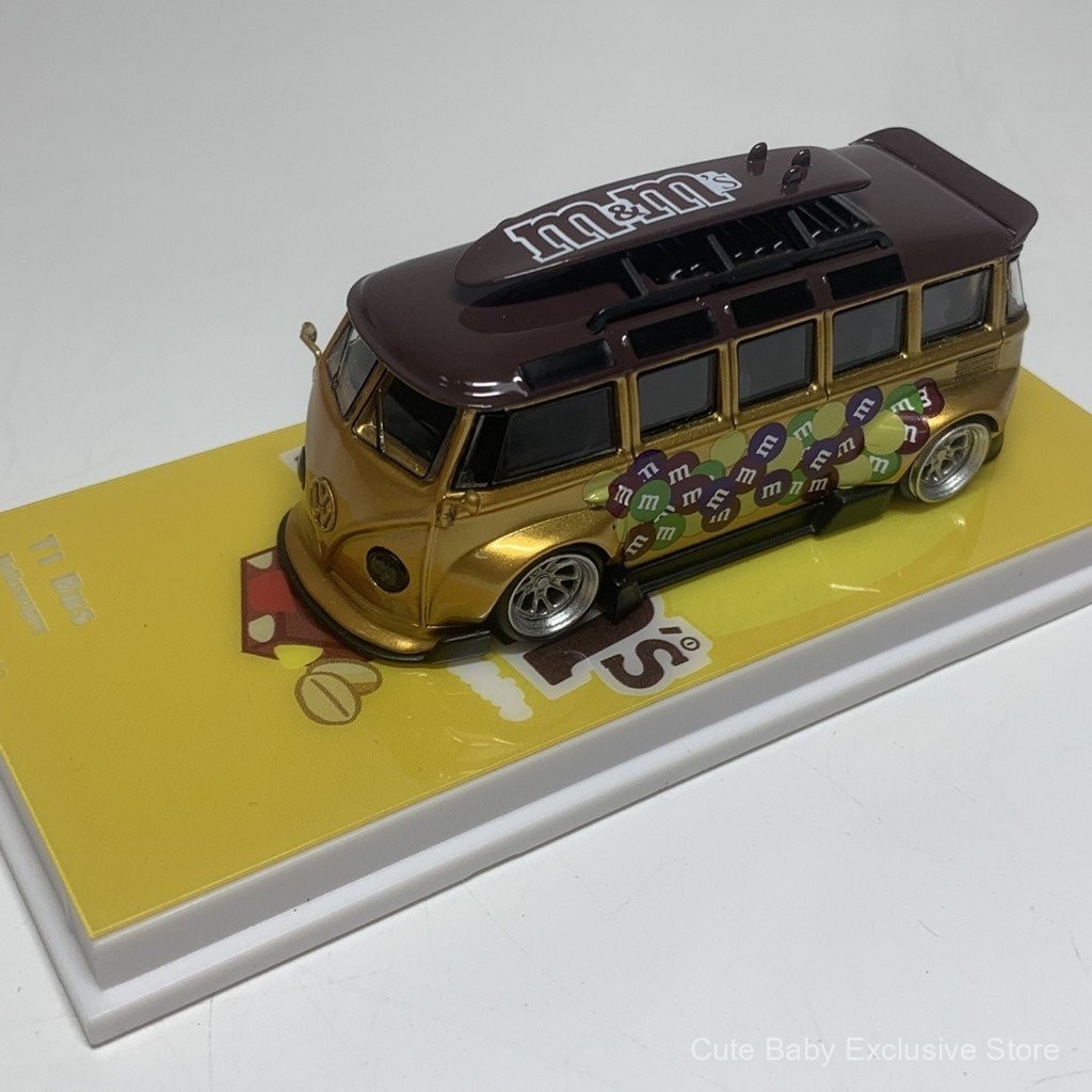 รุ่น1/64 Volkswagen T1 M Bean เคลือบโลหะผสมรถรุ่นคอลเลกชันรถขนาดเล็ก