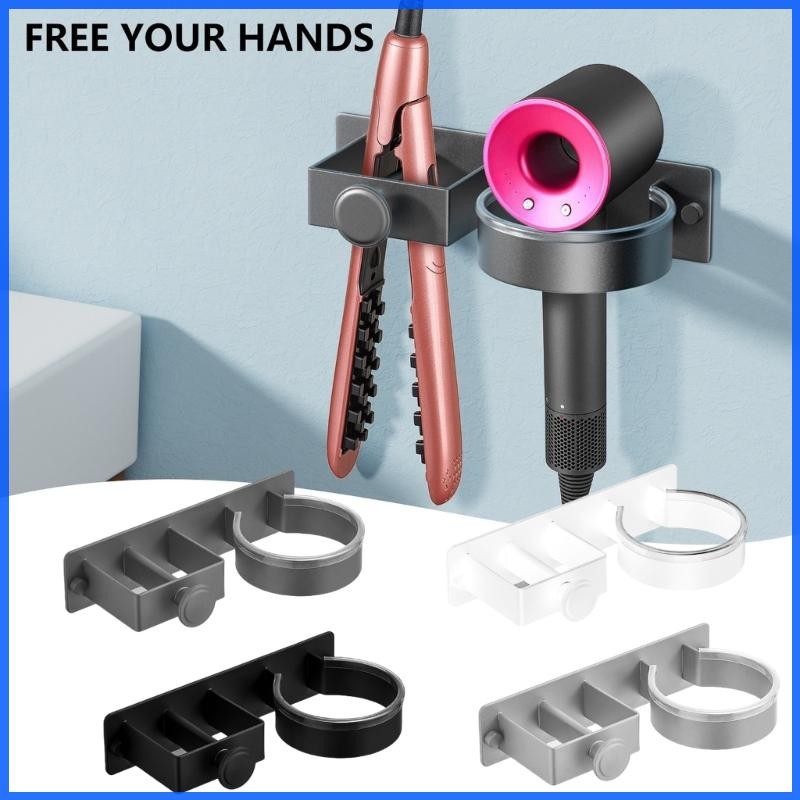 Con ประหยัดพื้นที่เครื่องมือจัดแต่งทรงผมทนความร้อน Wall Mount สําหรับเครื่องเป่าผมและเหล็กห้องน้ําเครื่องประดับ