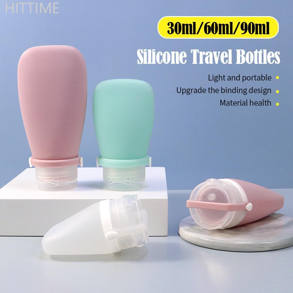 Hittime 30/60/90ML แบบพกพาซิลิโคนขวด Body Wash แชมพูเครื่องสําอางเก็บโลชั่นรีฟิลขวด Leakproof D9V3[NVEP]