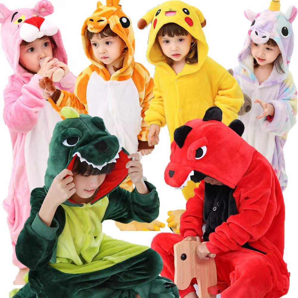 ชุดนอนเด็กไดโนเสาร์ stitch onesies สัตว์การ์ตูนผ้าห่มนอนฤดูหนาวเด็กผู้หญิงภาพยนตร์ machelorette คอสเพลย์เครื่องแต่งกาย