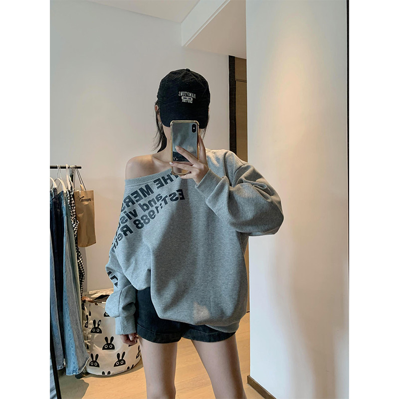 ส่งไวจากไทย TAYCEN M-2XL เสื้อสเวตเตอร์ แขนยาว เกาหลี โอเวอร์ไซส์ ผู้หญิง ไหล่หลุด สเวตเตอร์