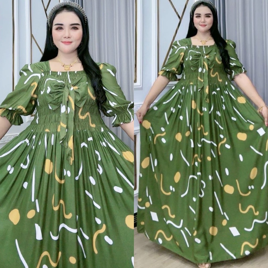 KATUN ชุดเดรสผ้าฝ้ายเรยอนสตรี Semuk Pita Ciena