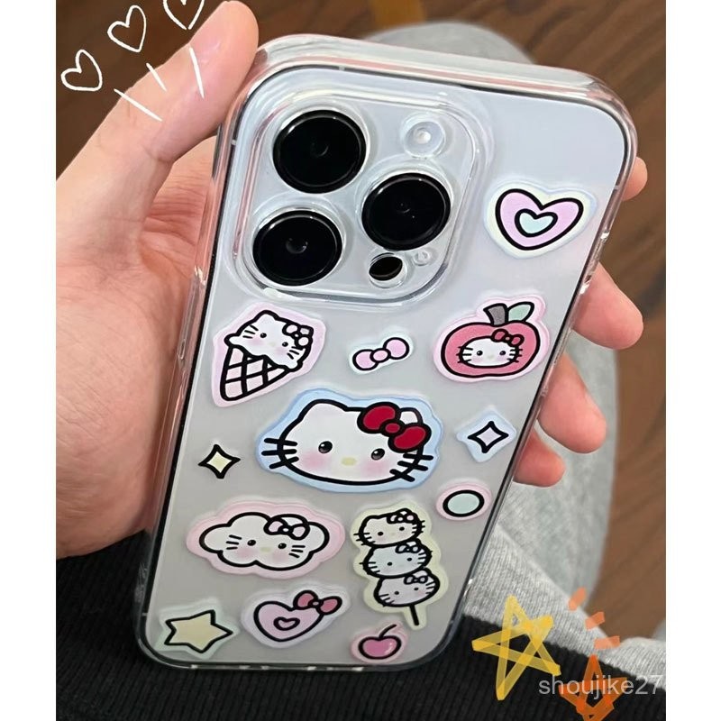 เคสมือถือน่ารัก ktcat iphone14promax 11เคสนิ่มหุ้มทั้งเครื่อง XR 13/12แอปเปิ้ล7P xsmax xemi โปร่งใส