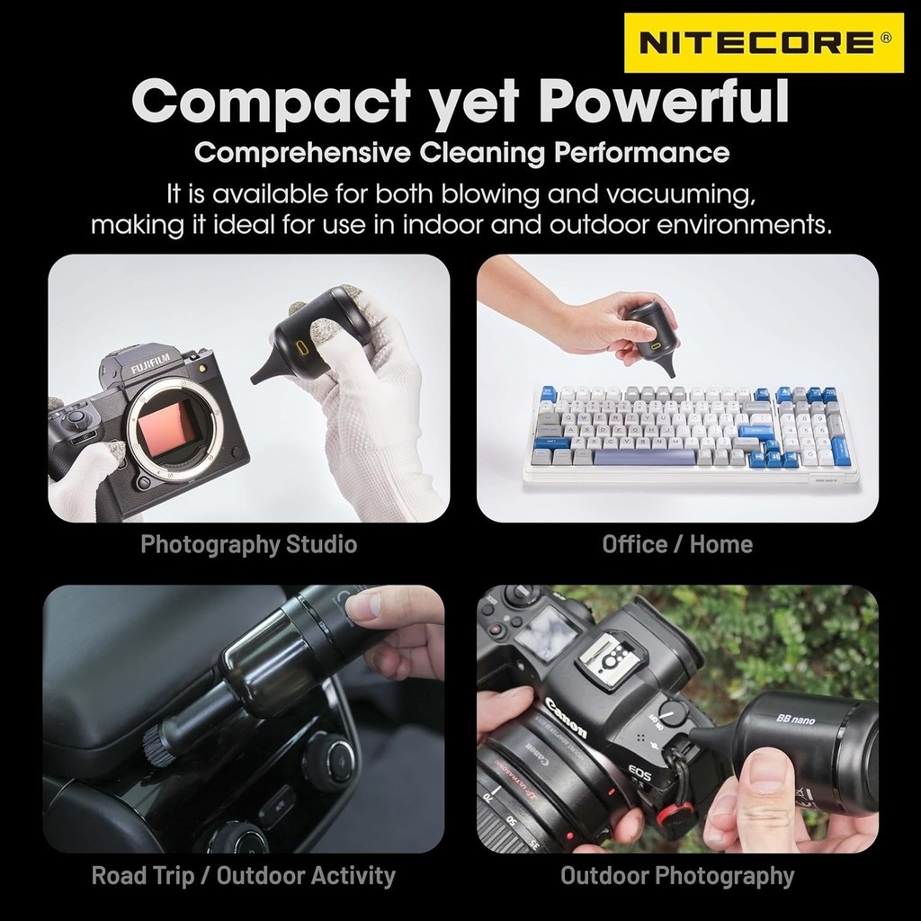 Nitecore BB Nano เครื่องเป่าลมถ่ายภาพอิเล็กทรอนิกส์อเนกประสงค์แบบพกพา