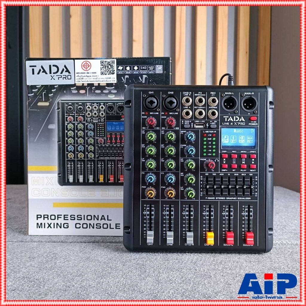 TADA LIVE-4 MIXER มิกเซอร์ ธาดา LIVE 4 LIVE4 Bluetooth มี USB เล่น Mp3 ได้ มีเอฟเฟกแท้ effect EQ 7 แบนด์ มี REC บันทึ...