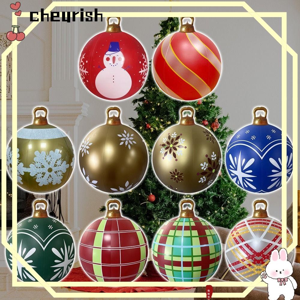 Cheurish Inflatable Ball, 60 ซม.ของเล่นตกแต่ง Ball,แฟชั่น PVC ไม่มีไฟตกแต่งต้นคริสต์มาสคริสต์มาส