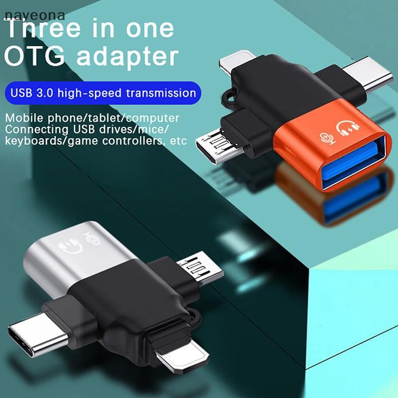[NAY] อะแดปเตอร์ OTG 3-in-1 USB3.0 เป็นตัวแปลง IOS แฟลชไดรฟ์ Micro USB Type-C สําหรับโทรศัพท์มือถือแท็บเล็ต EON