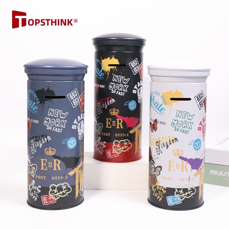 ที่ไม่ซ้ํากัน Retro Iron Art สีแดงอังกฤษปิดผนึก Big Postbox Piggy Bank เด็ก Piggy Bank ของขวัญสร้างส