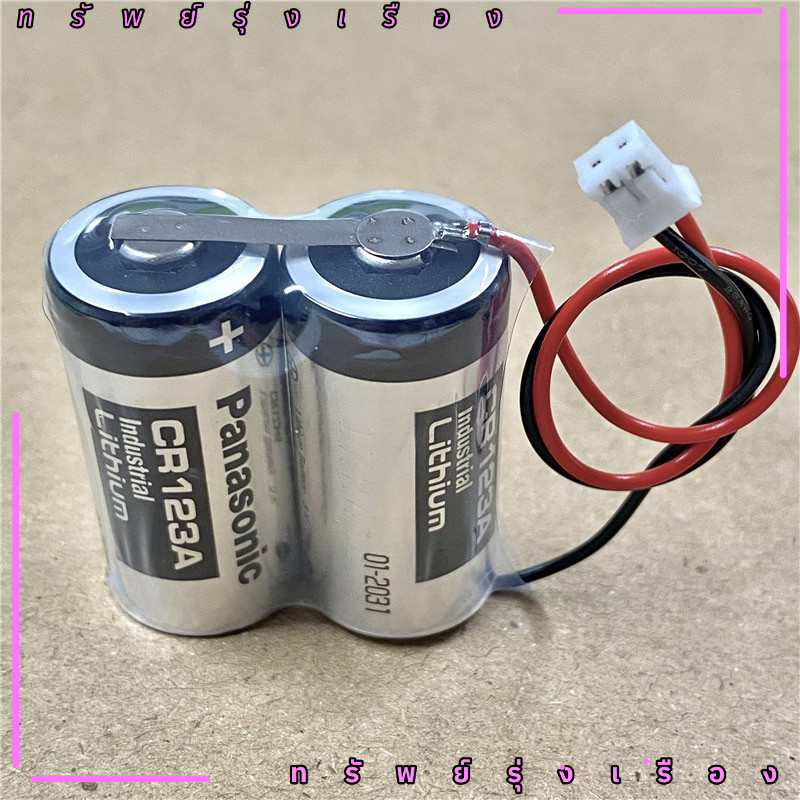 ร้านในไทย! cr123a แพ็คคู่ แบตเตอรี่ MR-BAT6V1, 2CR17335A WK17 6V