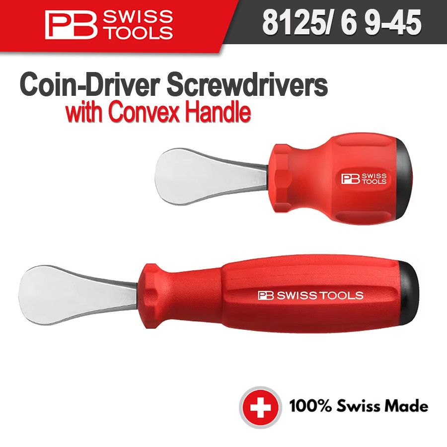 Pb SWISS Tool ไขควงขับเหรียญพร้อมที่จับนูนสําหรับปลั๊กและสกรูพลาสติก Slotted ไขควง 8125 9-45|8126 9-45