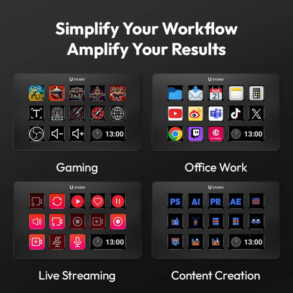 Ulanzi D200 Stream Deck Live Content Creation Controller ชุดควบคุมคำสั่งลัด ปุ่มลัด ไลฟ์สด สตรีมเกม