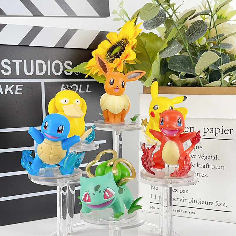 สถานที่ท้องถิ่น 6 ชิ้น/เซ็ต Pokemon Pikachu Psyduck น่ารัก Action Figure อะนิเมะ COD stock คอสเพลย์แตงโมองุ่นตุ๊กตาของเล่นสําหรับของขวัญเด็กคอลเลกชันเครื่องประดับรถตกแต่งบ้านเค้กตกแต่ง