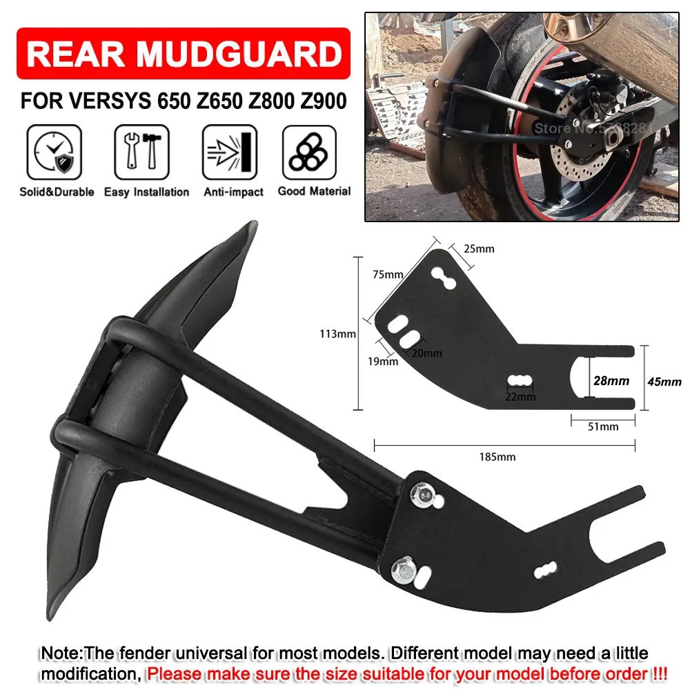 Yบังโคลน GSX-S1000สำหรับซูซูกิสำหรับคาวาซากิ VERSYS650 VERSYS-X300 Z650 2018บังโคลนหลังรถมอเตอร์ไซค์