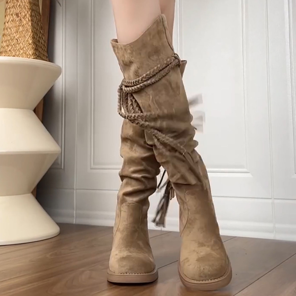 รองเท้าบูทสวมใส่ด้านนอกแฟชั่นหนาsoled High-End