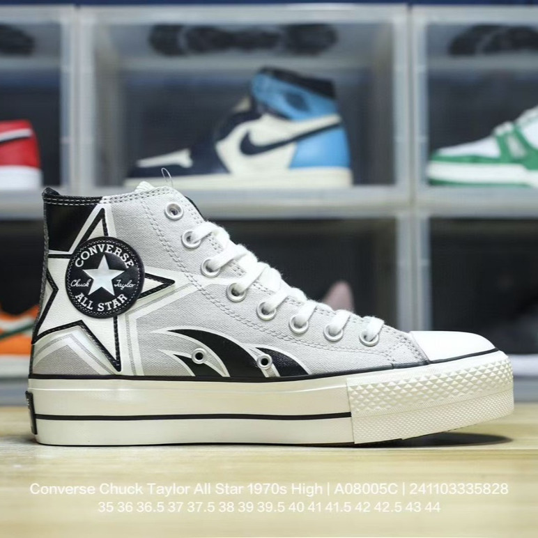 Converse Chuck เทย์เลอร์ดาวทั้งหมด 1970s ไวน์สูง Red Beige รองเท้าลำลองสูง
