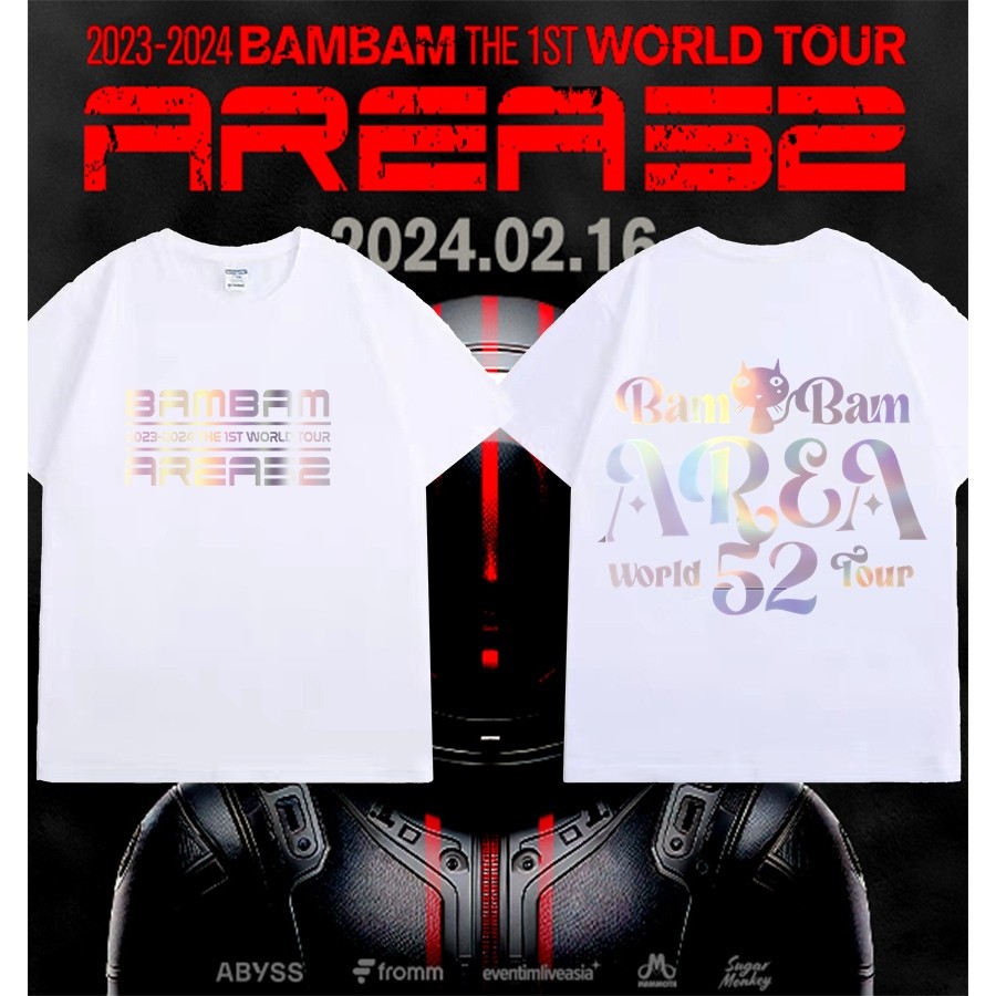 【Qinos 】 เสื้อ BAMBAM AREA52 : Hologram GoldGlitter Bambam GOT7 S-5XL