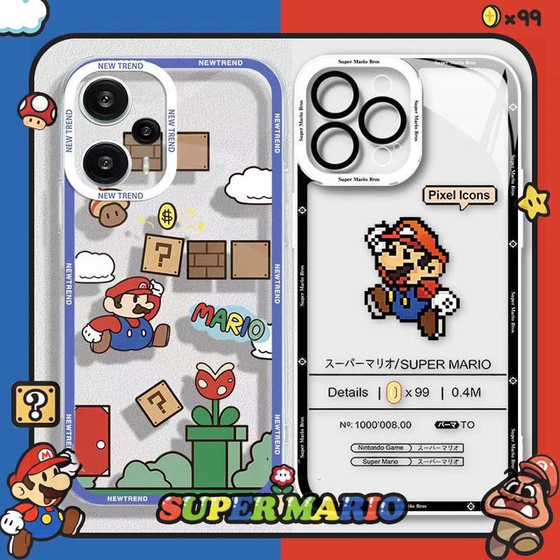 เกม Super Mario Bros สําหรับ Samsung Galaxy S24 S25 Ultra Plus S24FE S23FE A16 5G J2 J7 Prime J6 Plus น่ารักใสการ์ตูนนุ่มป้องกันเคสโทรศัพท์