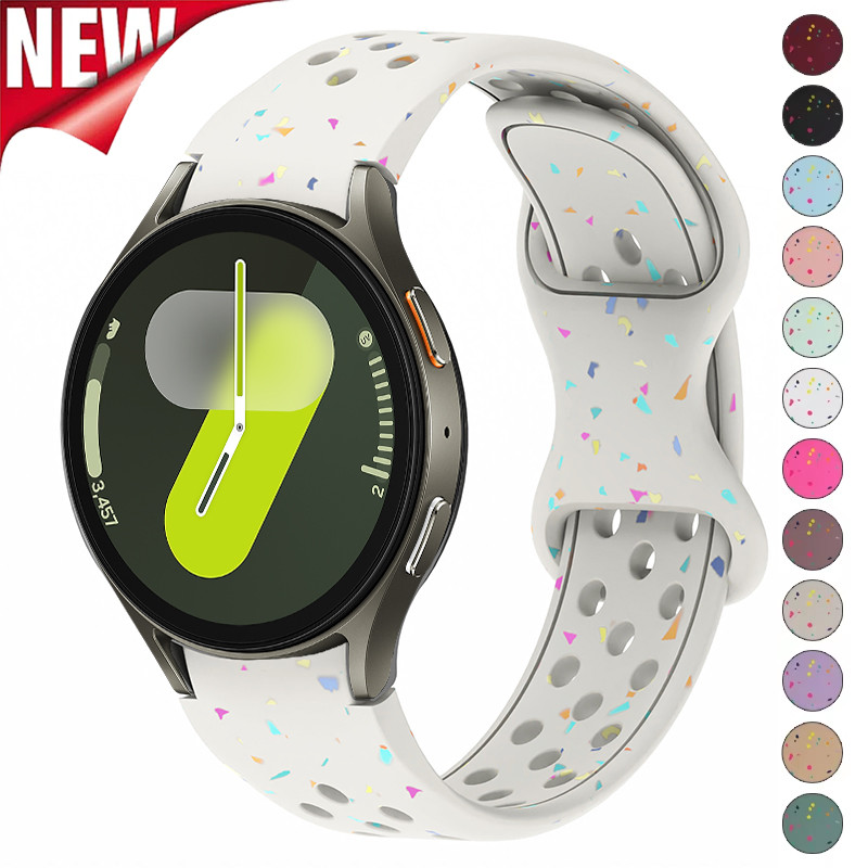No Gaps สําหรับ Samsung Galaxy Watch 7 6 5 4 40 มม.44 มม.5Pro กีฬาซิลิโคนสําหรับ Galaxy Watch 6 คลาสสิก 47 มม.43 มม.สร้อยข้อมือ