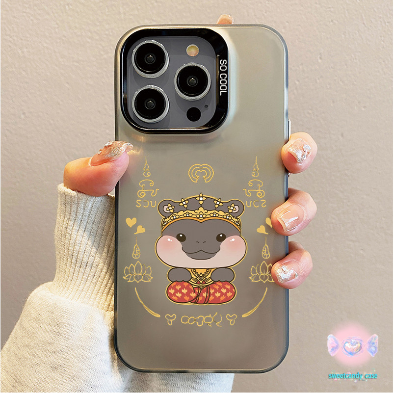เคสแข็งคุณภาพ ฮิปโปน่ารักhippo สำหรับ IPhone 13 12 7Plus 14 15 11 16 Pro Max 8Plus XR XSMax SE เคสไอโฟน11 เคสไอโฟน13