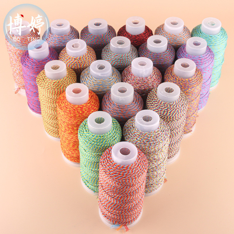 มือ Rubbed ด้ายฝ้ายขนาดใหญ่ม้วนเทศกาลเรือมังกร Handmade diy สร้อยคอถักสร้อยข้อมือลวด Multicolor Segm