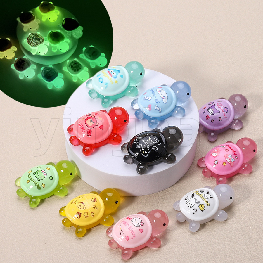Kawaii แจ่มใสการ์ตูนเต่า Sanrio series Kuromi Melody KT Flatback เรซิ่นสมุดภาพ DIY เครื่องประดับเด็กของขวัญ Hairpin อุปกรณ์เสริม