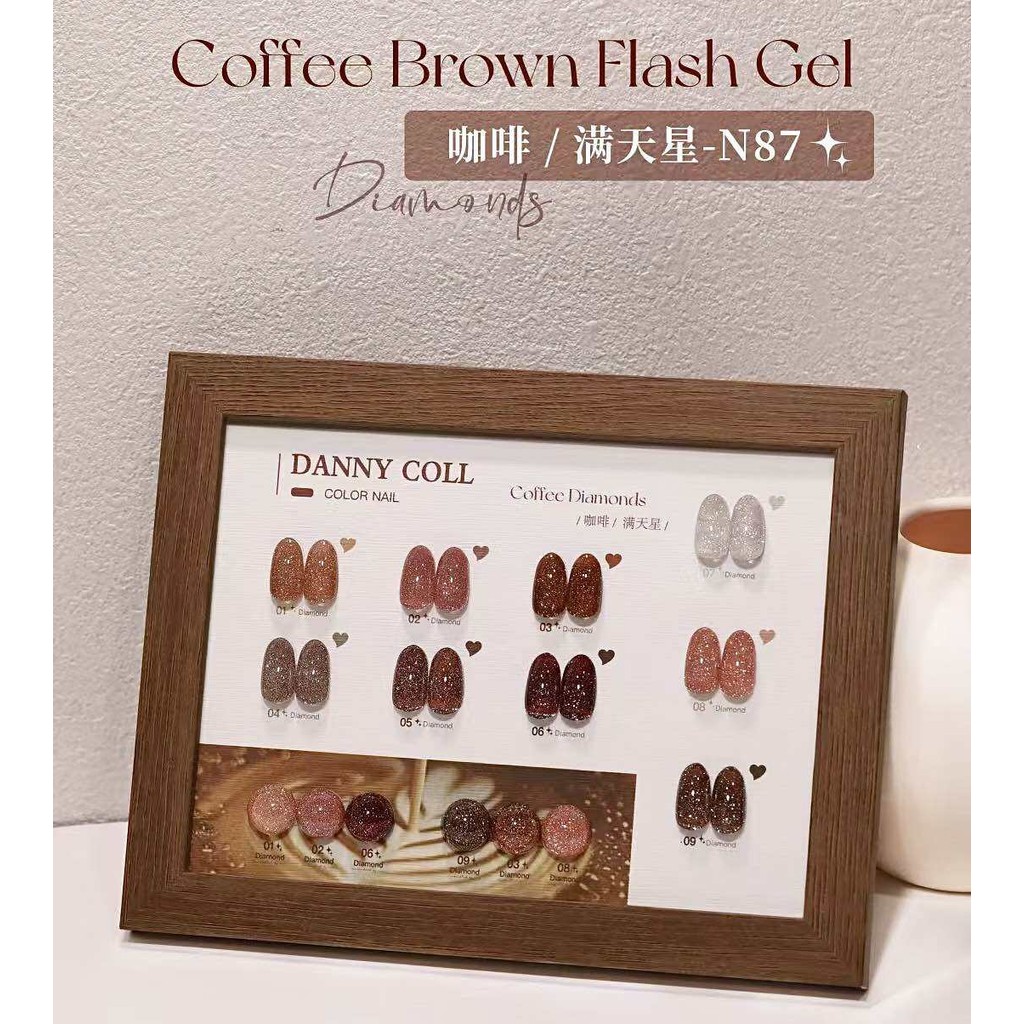 DANNY COLL-N87-สีแฟลชโทนน้ำตาล พร้อมลาร์ต -ทำเล็บ