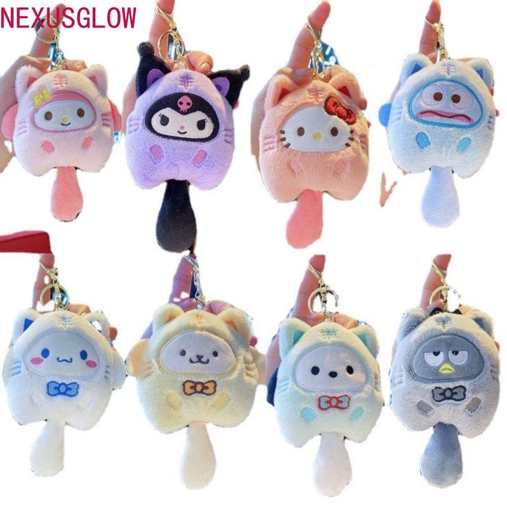 Nexusglow Clownfish ตุ๊กตาตุ๊กตาจี้,มีเสียง Plush Kuromi Plush พวงกุญแจ, พวงกุญแจรถ Kuromi Cinnamoroll Squeaking Cinnamoroll ตุ๊กตาพวงกุญแจของขวัญแปลกใจ