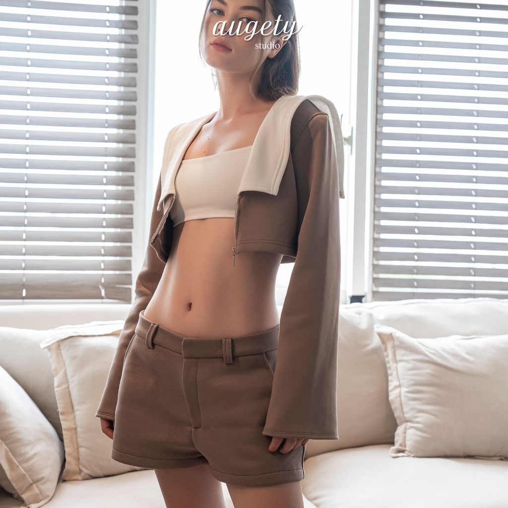 กางเกงขาสั้นซิป Augety Studio พร้อมกระเป๋า, กางเกงขาสั้น Nico Sweat