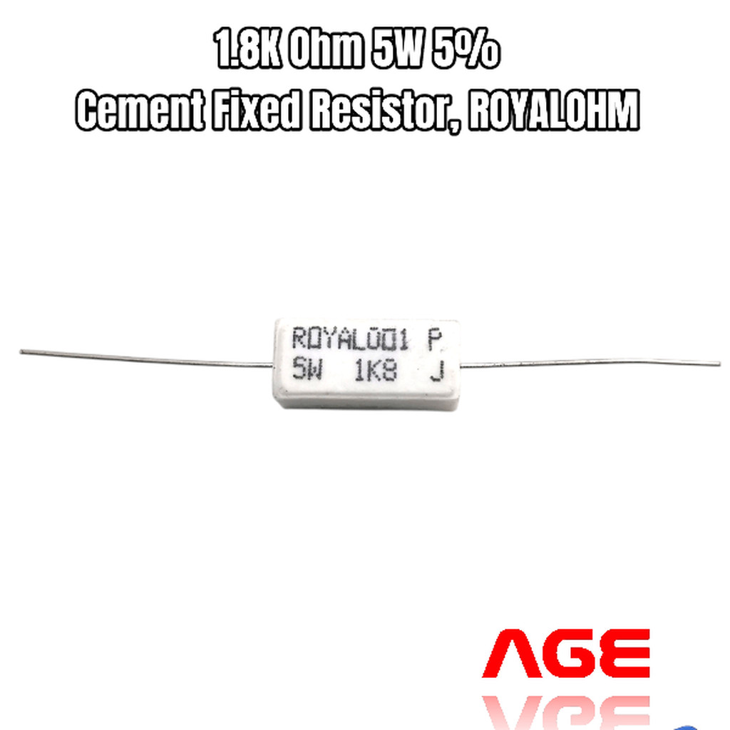 1.8k Ohm 5W 5% Cement Fixed Resistor ,ROYALOHM