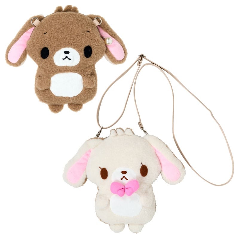 Sugarbunnies Plush Pochette Bag Fluffy Heart Shirousa Kurousa รูปแบบสองด้านน่ารักกระเป๋าสะพายข้างกระ