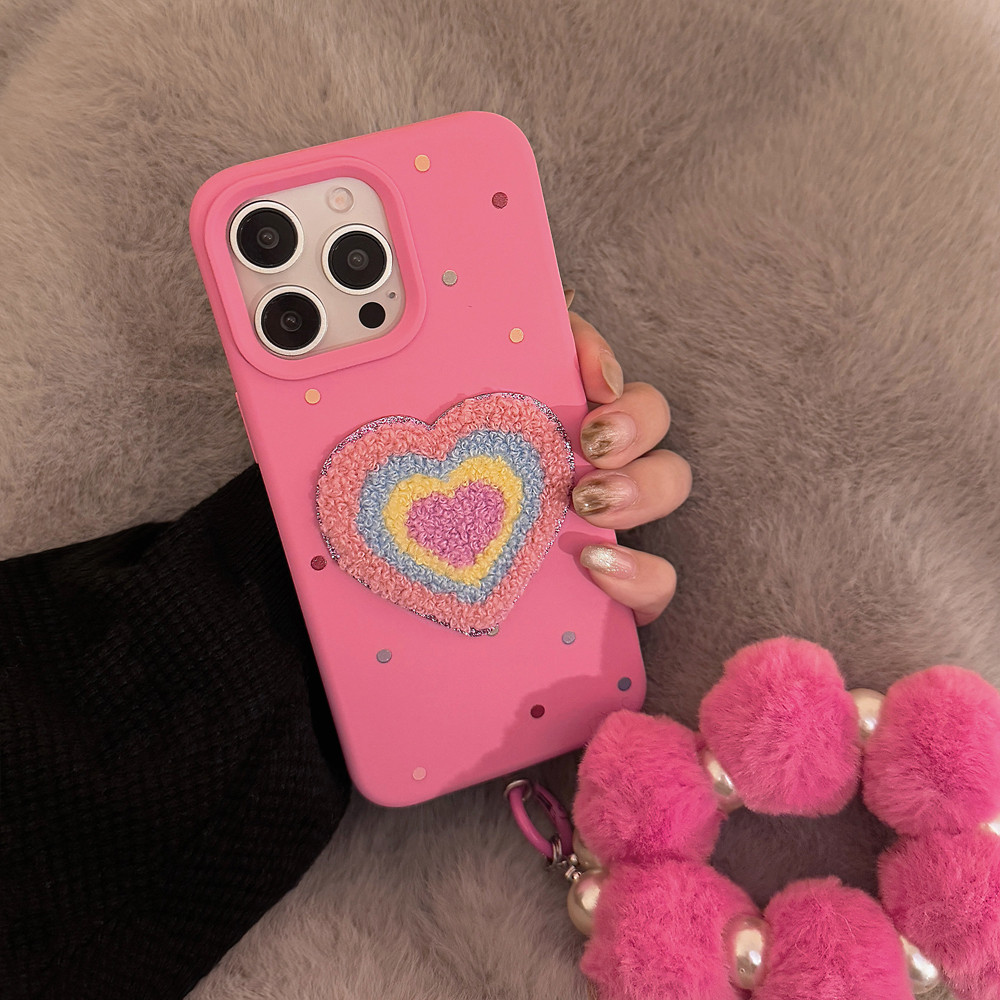 3dตุ๊กตาสีหัวใจเหมาะสําหรับapple 16Promaxเคสโทรศัพท์ซิลิโคนiPhone 15pro/14/13/12 Soft Caseการ์ตูน