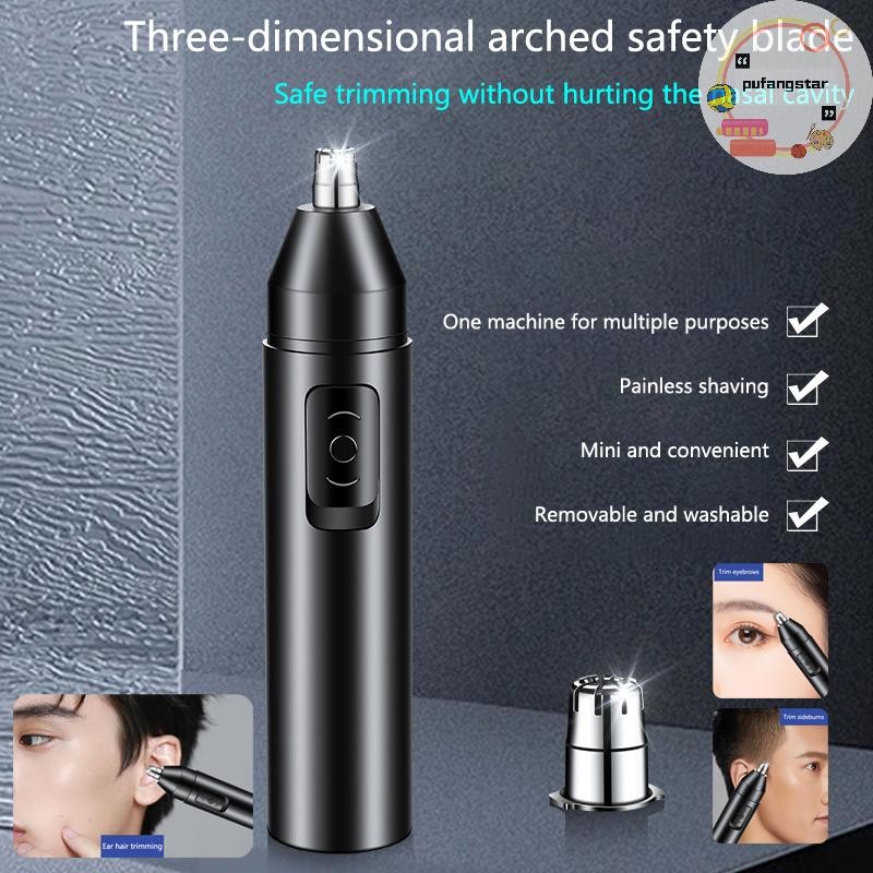 Pufangstar สีดําไฟฟ้าจมูกผมTrimmerหูและจมูกผมTrimmer Professionalไม่เจ็บปวดจมูกผมTrimmerสําหรับผู้ชายและผู้หญิงTH