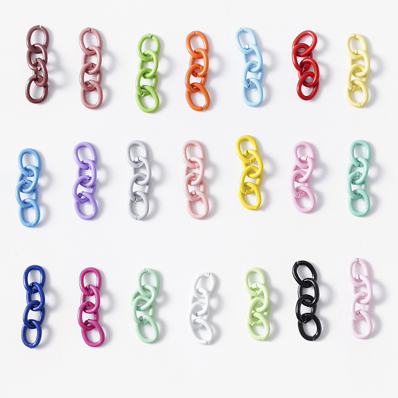 St. kunkka20ชิ้นของห่วงโซ่สี่ลิงค์เหล็กทาสีอุปกรณ์เสริมเครื่องประดับพวงกุญแจโซ่หาง